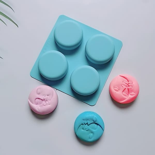 Silikone sæbeforme, sol- og måneansigtssæbeforme til sæbefremstilling, badebombeforme til hjemmelavede badebomber, lotionbar, harpiksfremstilling