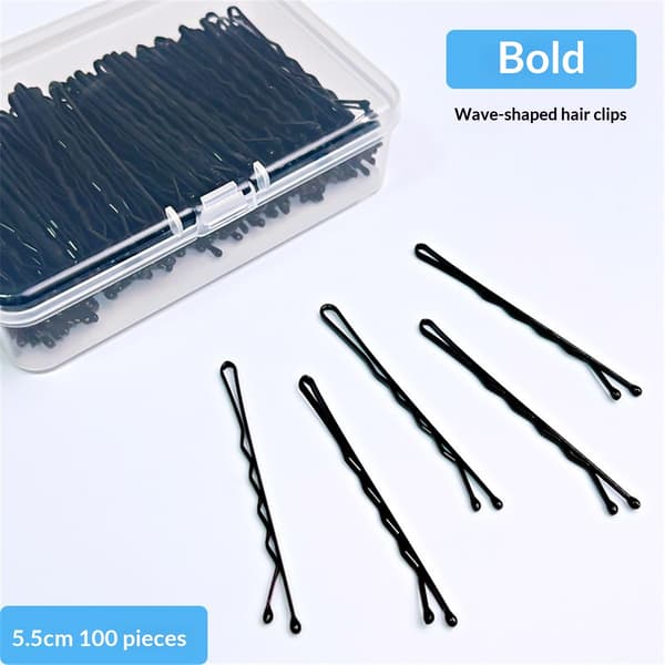 600 STK 2,16 tommer hårnålesæt, sikkert hold, bobby pins clips piger (sort)