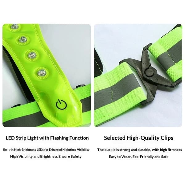 LED-heijastusliivi rintavalolla
