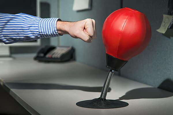 Skrivebordsboksesekk, stressavlastning, skrivebordsleke, pumpe inkludert