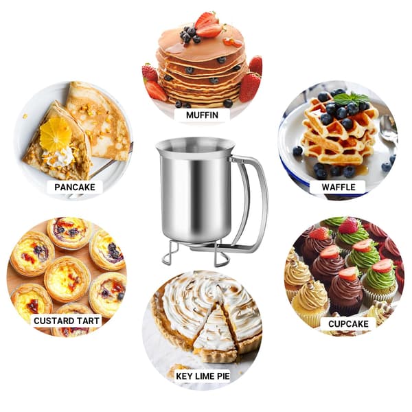 Pannekakerøredispenser i rustfritt stål - flott for baking, cupcakes, muffins - matlaging av crêpes, vafler - Easyflow-tut