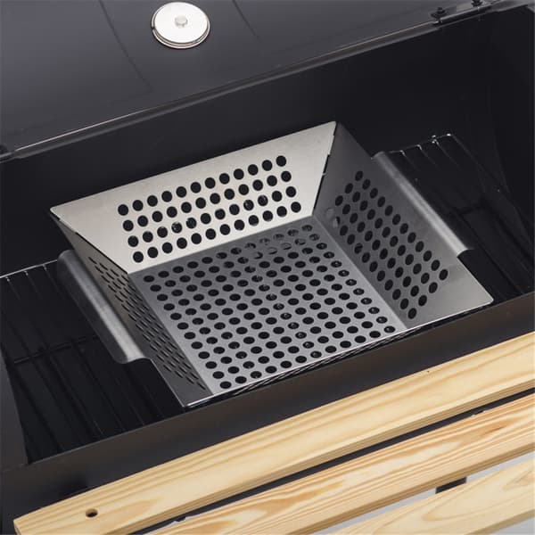 Grillkurv i rustfritt stål stor - Grillkurv for Traeger, Green Egg