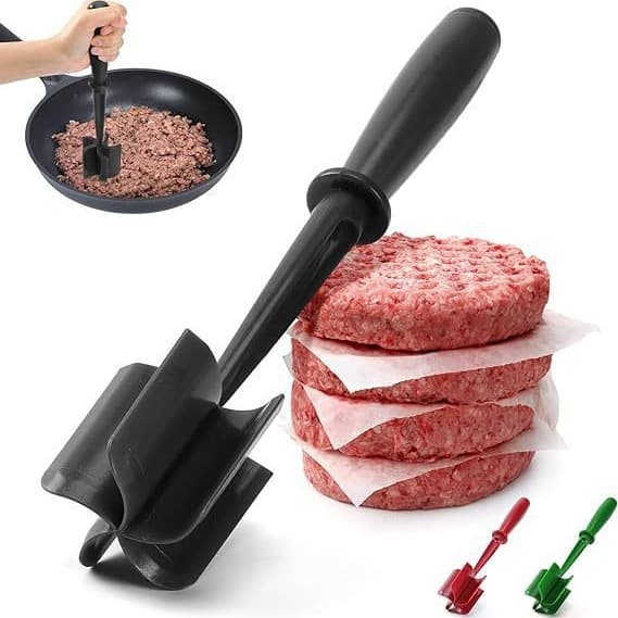 Uppgraderad köttfärshackare, värmebeständig köttfärspress för hamburgarkött, köttfärssmasher, nylonhamburgerhackare