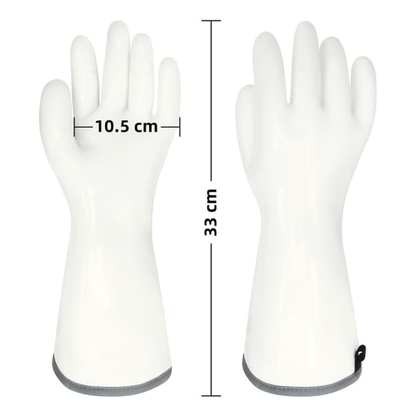 Professionella ugnsvantar i flytande silikon, handskar för matlagning, bakning, med foder, 33 cm, vit