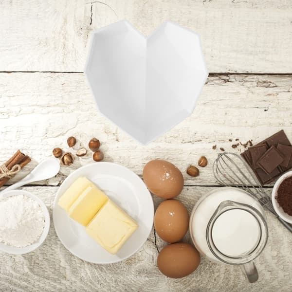 Hjärtformad silikonform, hjärtformad tjock silikondessertkakform för hembageri
