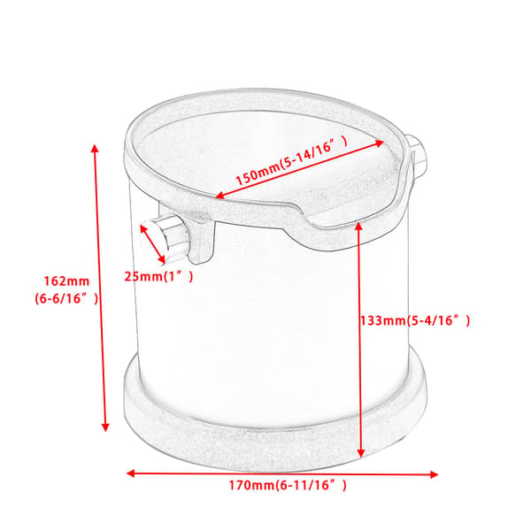Espresso Knock Box, Kapacitet 1800 ml Rustfrit Stål Kaffegrumsbeholder Affaldsspand