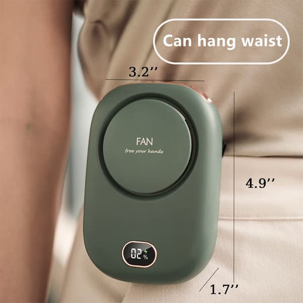 Halsventilator, 3-trins vindopladning hængende bladløs ventilator håndholdt ventilator elektrisk ventilator mini køleventilator