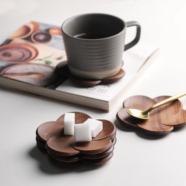 3 stk. Coaster Treunderlegg Trelysestake Gryteunderlegg Sett Treblomstunderlegg Koppunderlegg Dekorative Underlegg Tekoppunderlag