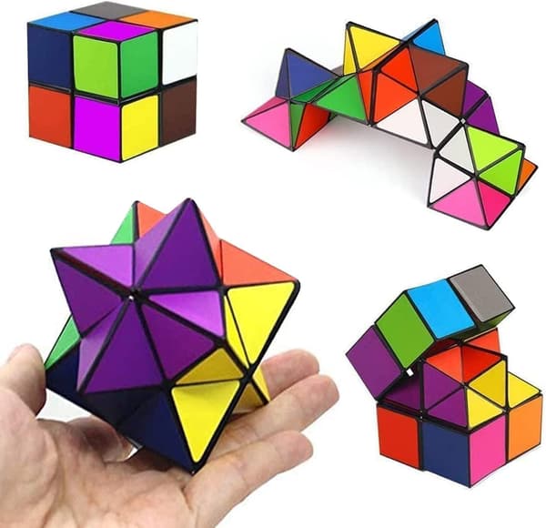2 i 1 Combo Infinity Cube Legetøj Transformerende Geometrisk Puslespil 3D Samling Stress Angstdæmpende Magiske Puslespilsterninger