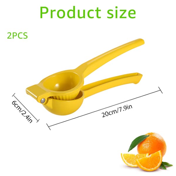 2-pack citruspress, handhållen premiumjuicepress i metall för citron