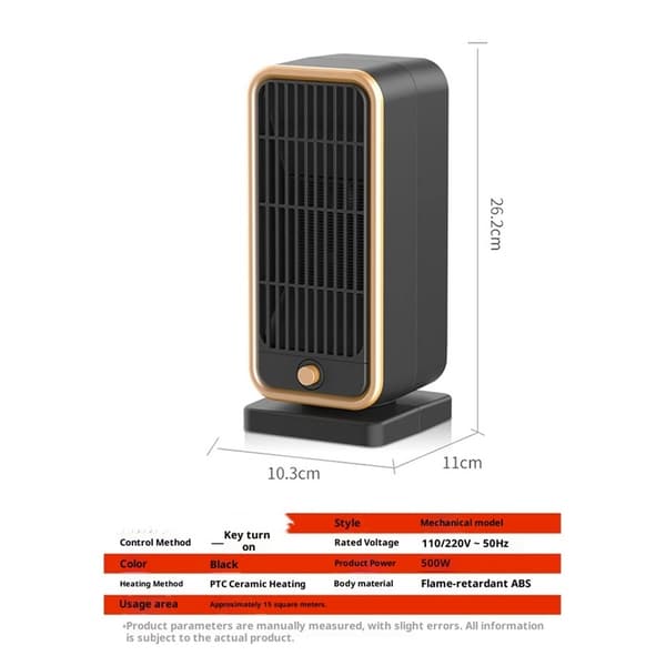 Tilatilanlämmittimet, 500W energiatehokas hiljainen minilämmitin