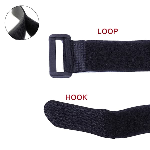 Feste nylonstropp med spenne, 10-pakning gjenbrukbare selvklebende borrelåsstropper, (1\" x 8\")