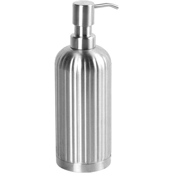 Tvålpump, randig design diskmedelspump borstad nickel