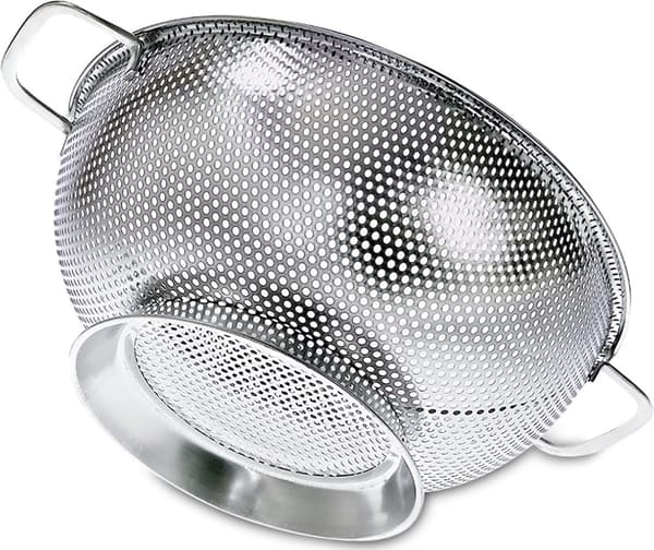 Køkken si i rustfrit stål til vask af ris, pasta og små kornfrugter eller til at si ris hurtigere end nogensinde