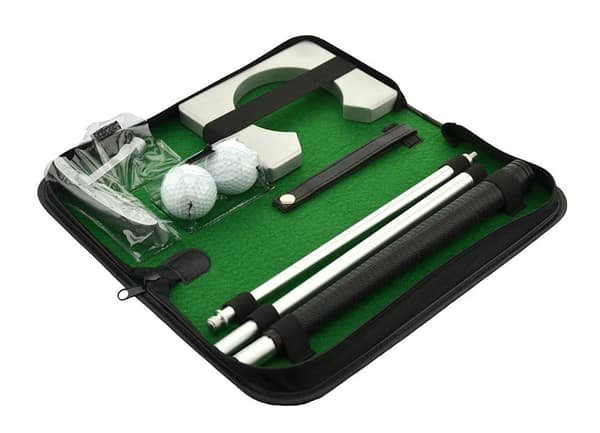 Executive Gift Bärbart Golfputterset med Boll Hålkopp för Resor Inomhus Golfputtningsträning