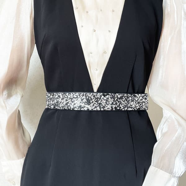 Rhinestone taljebånd elastisk bælte krystal bryllupsbælter bling bredt taljebælte elegant kjole