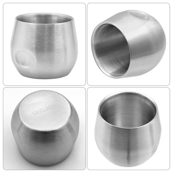 Espressokoppar i rostfritt stål (silver)