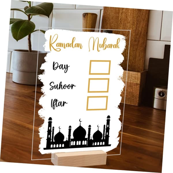 Akrylbord Eid Dekorationer Eid Mubarak Skylt Ramadan Kareem Skylt Souvenir Presentprydnad Eid Mubarak Bordsdekoration Tillbehör