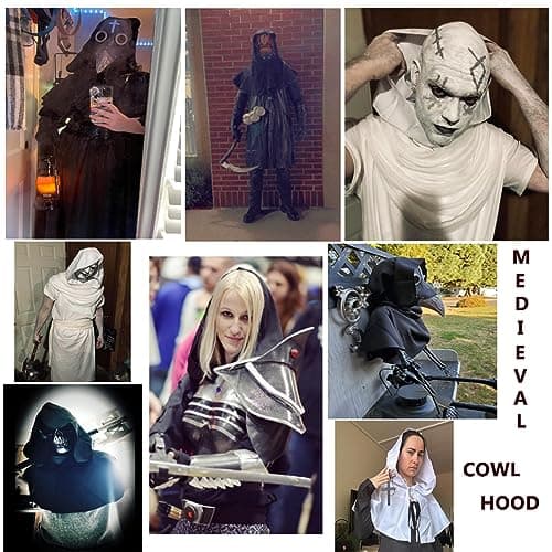 Halloween Grim Hætte Kappe Middelalderlig Wicca Hedensk Hætte Hat Cosplay Kostumer Hætte Poncho til Mænd Kvinder