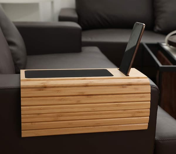 Sofabrett for armlene Fleksibelt/sammenleggbart sofabrett Roterende telefonholder Sofabord Perfekt
