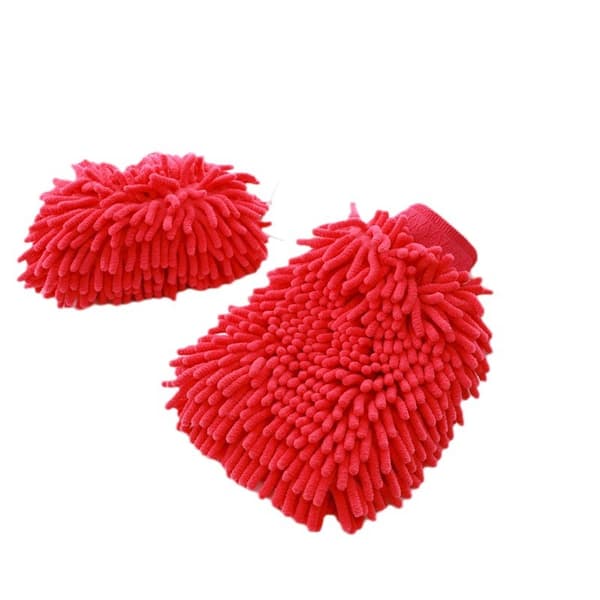 Premium mikrofiber vaskehandsker, bløde ridsefri dobbeltsidede chenille vaskehandsker perfekte til bilvask og detaljering (rød)