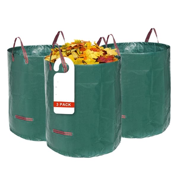 Trädgårdsavfallspåsar Gräs- och lövpåsar 3-pack, Trädgårdspåsar med trädgårdshandskar
