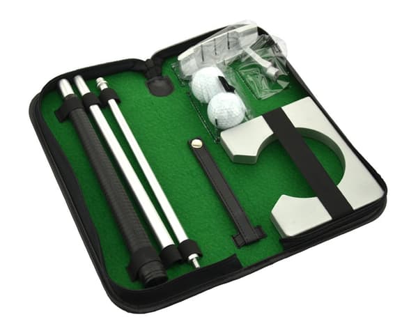 Executive Gift Bärbart Golfputterset med Boll Hålkopp för Resor Inomhus Golfputtningsträning