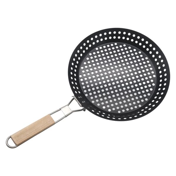 BBQ stekepanne med hull, BBQ grillpanne, sirkulær hul grillplate for wok