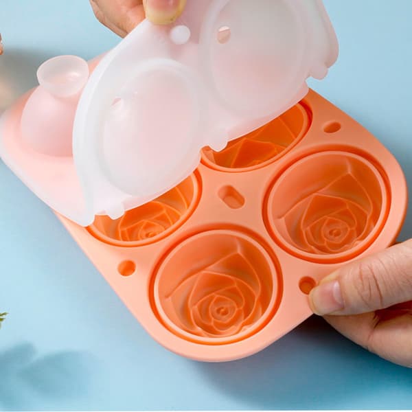 6-hulls roseblomst silikon isbit godteri sjokolade kake kjeks cupcake bake såpeform roseblomst design