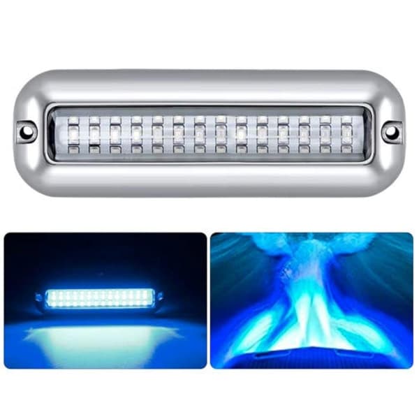 42LED 316 Rustfrit Stål Trim Ring Båd Højintensitets LED Undervandslys Klar Linse Ponton