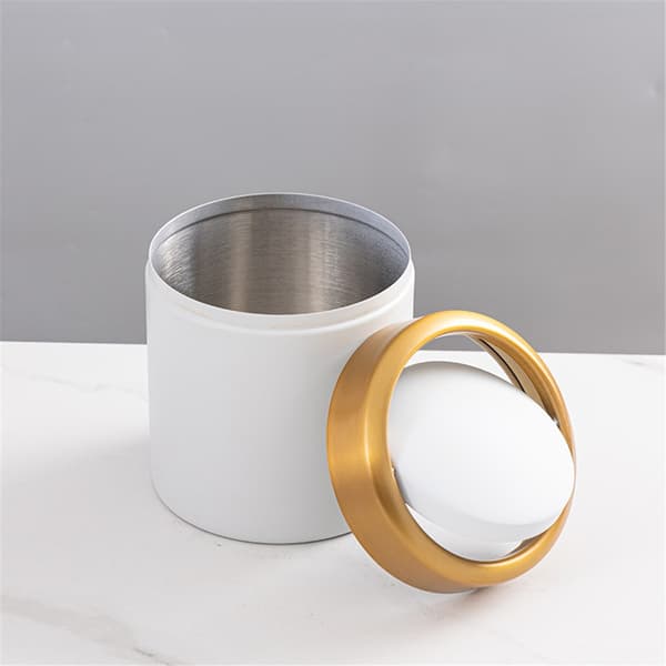 Mini papperskorg, liten mini papperskorg i metall (vit)