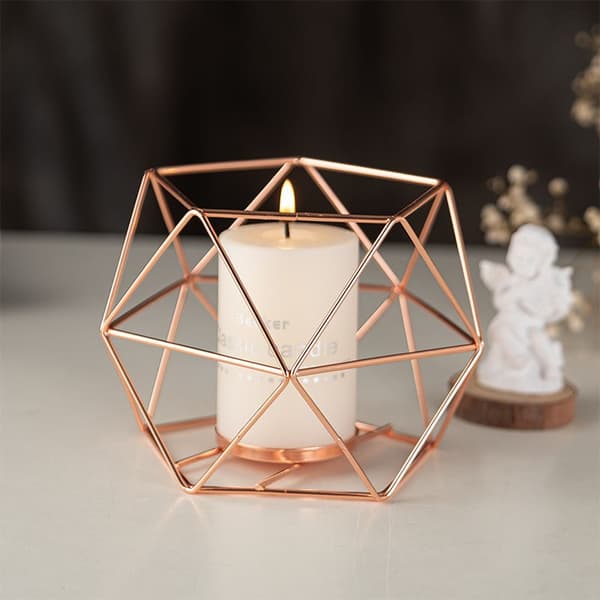 Telysholdere Metalltråd Jern Telysestake Geometrisk Lysestake Midtpunkter for Bryllup -Stykker