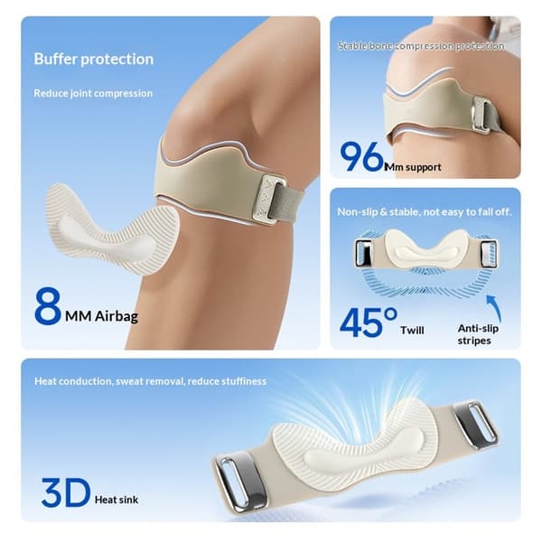 2-pack Airbag patellarsenstödrem (grå-1 par)