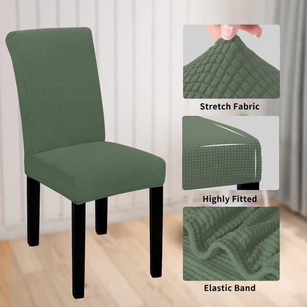 Stolsöverdrag för matsal, set om 2, stretchigt jacquardöverdrag, stolsöverdrag för hemmet