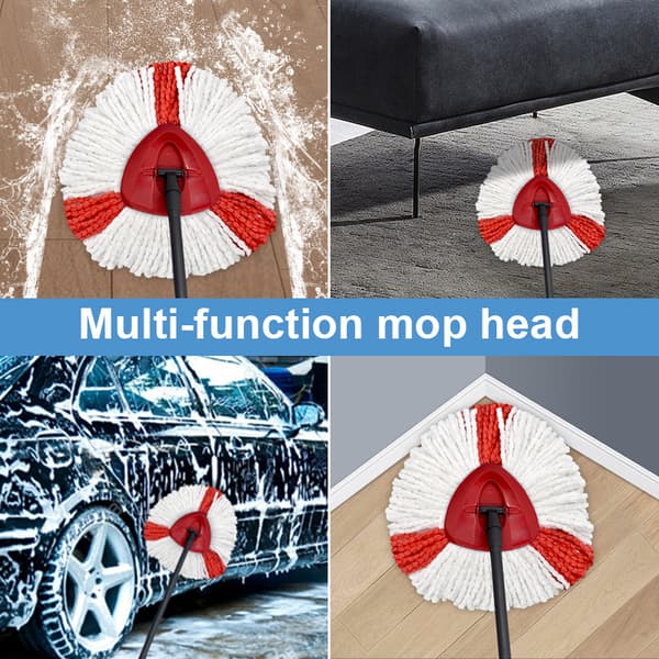 Spin Mop Refills, Trekantet Spin Mop Hoved - Mikrofiber, Dybtrensende Maskinvaskbar, Spin Mop Hoveder Udskiftninger Mikrofiber