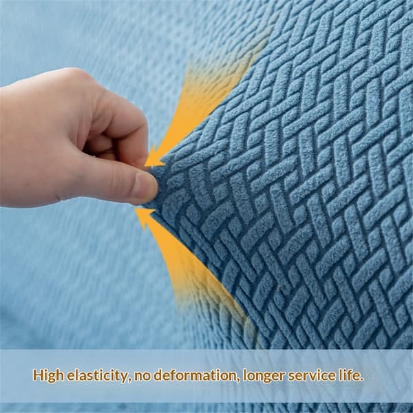 Cover Stretch Sofatrekk Beskytter Elastisk Funksjonsrik Teksturert Små Ruter Jacquard
