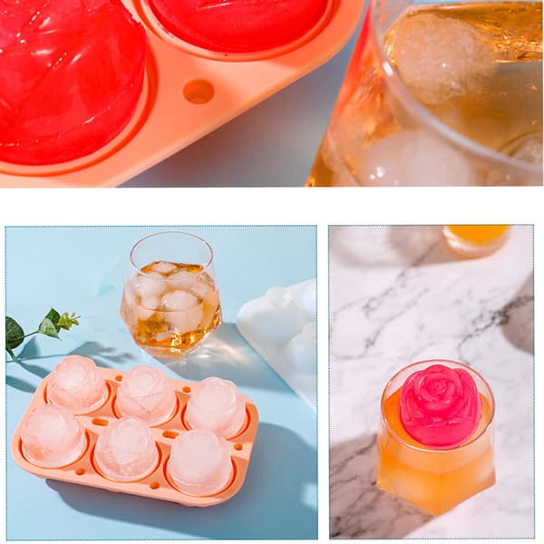 6-hulrums roseblomst silikone isterning slik chokolade kage cookie cupcake bage sæbeform roseblomst design