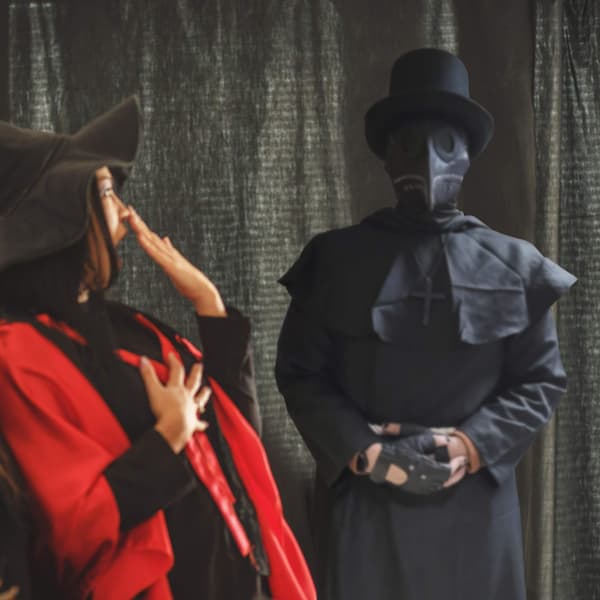 Halloween Grim Hætte Kappe Middelalderlig Wicca Hedensk Hætte Hat Cosplay Kostumer Hætte Poncho til Mænd Kvinder