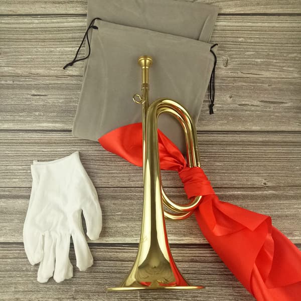 Messing Militær Trompet Kavalleri Bugle Orkester Gullfarge (gullfarget Militær Bugle Kavalleri Trompet Messing)