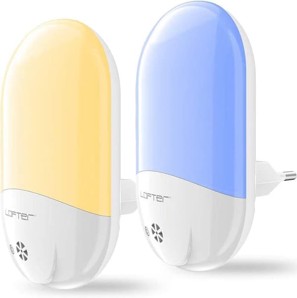 Plug-in Børnenatlampe, Farveskiftende Natlampe med Skumrings-til-Daggry Sensor
