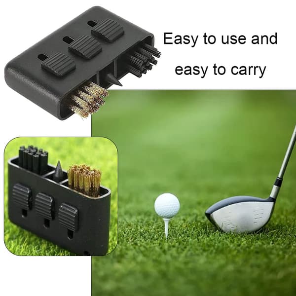 3 stk. golfkøllebørster Professionelle 3-i-1 golfslidsrensebørster Multifunktionelle golfslidseslibere til