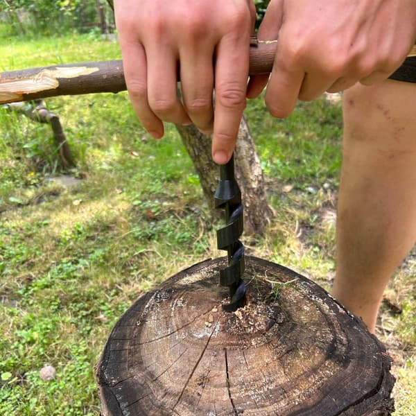 4 stk. håndbor til træ, Bushcraft håndbor skruenøgle træbor overlevelsesværktøj