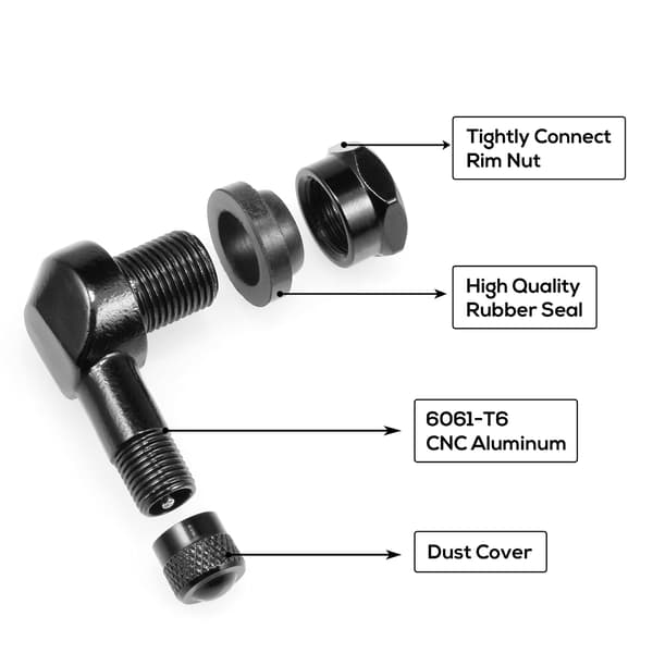 2-pack Motorcykel 90 graders aluminium däckventilspindlar 11.3