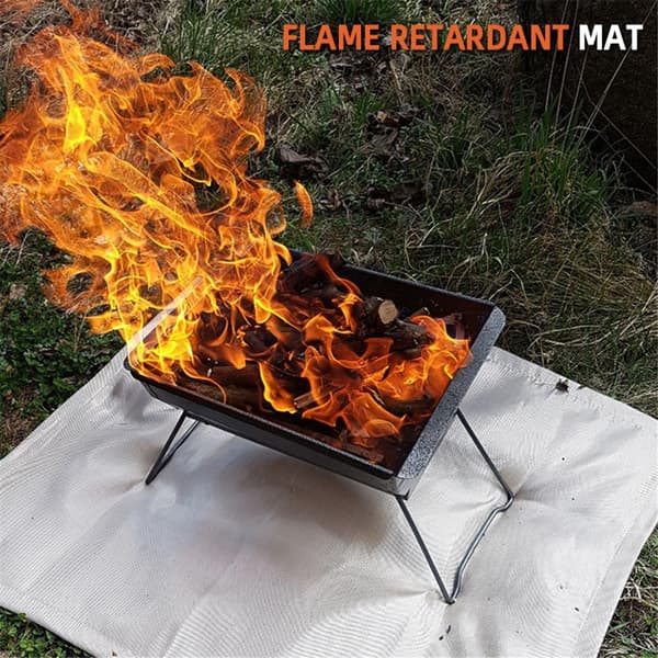 Bålpanneunderlag 100*80cm Vedovn Under Grillmatte (940°F Sikkerhet)