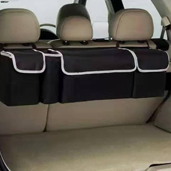 Bagagerumsarrangør til bagsæde til bil - Hængende opbevaringstaske til bagagerum (Sort A)