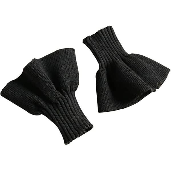 Två par stickade garnmanschetter för höst och vinter, varma accessoarer, elastisk bas