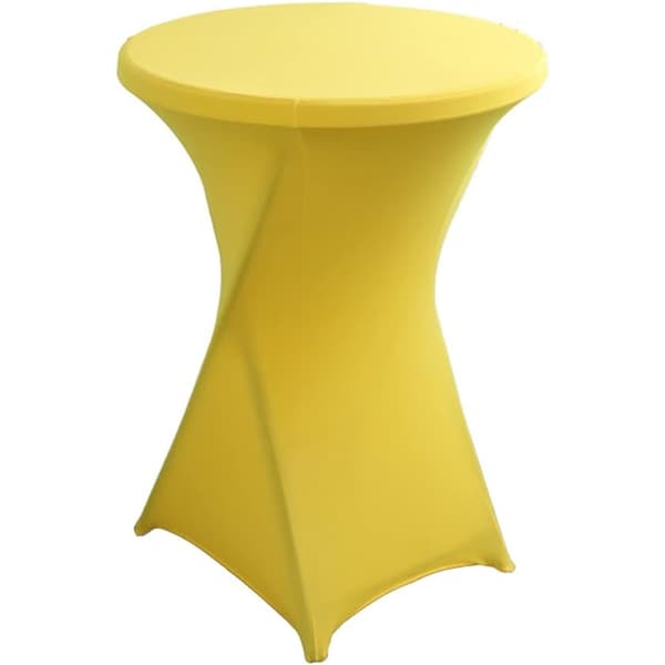 60*110cm Cocktail Spandex Stretch Rund Duk Bordsöverdrag för Bröllopsfestdekoration (Gul)