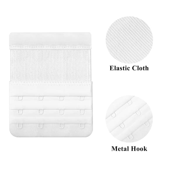 Elastisk og stramt undertøy med lang spenne og fire spenner BH-forlenger, BH-forlengere 4-krok myk elastisk BH-forlengelse