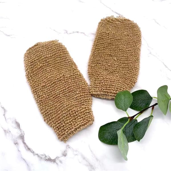 Jute badhandskar för hudexfoliering