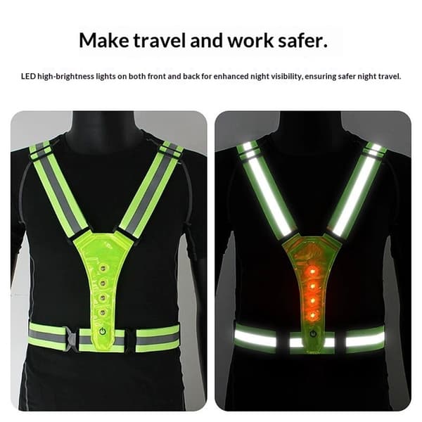 LED refleksvest med brystlys